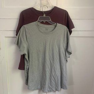Madewell Vintage Crewneck Tee Size XXL - Set of 2 (purple and gray)